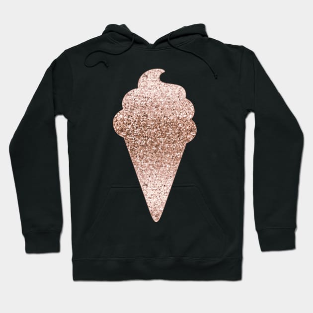 Ice cream - rose gold glitter Hoodie by RoseAesthetic